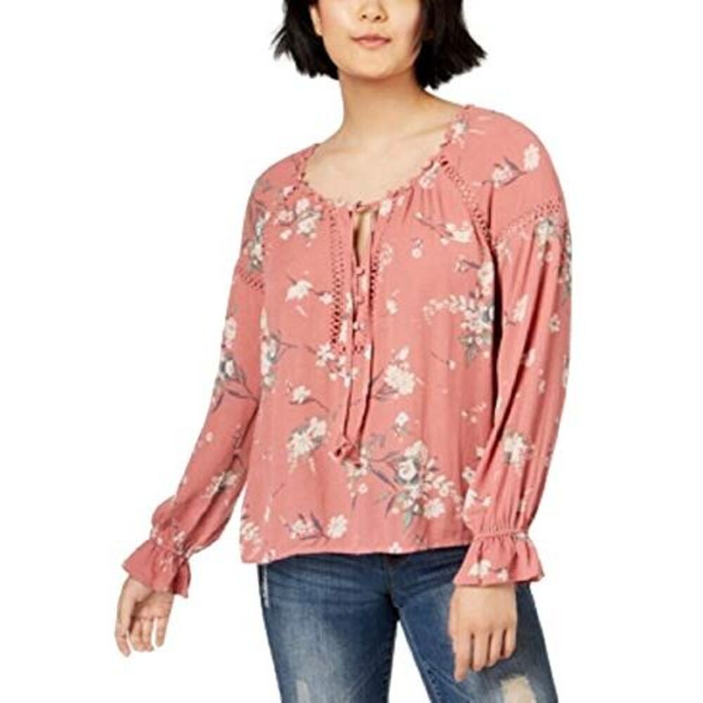 American Rag Juniors' Lace-Trim Poet Blouse